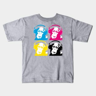 4 DJ Monkeys Kids T-Shirt